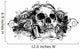 Grunge Skull Floral Illustration Wall Decal