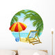 icon to the beach and sun lounger Wall Decal