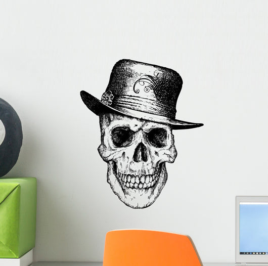 Pimp skull illustration Wall Decal