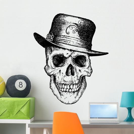 Pimp skull illustration Wall Decal
