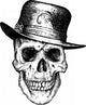 Pimp skull illustration Wall Decal