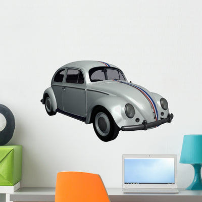 Classic 1950's Car Wall Mural shown on a wall