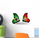 Two Butterflies with Flags Brazil and Portugal Wall Decal