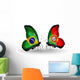 Two Butterflies with Flags Brazil and Portugal Wall Decal