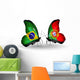 Two Butterflies with Flags Brazil and Portugal Wall Decal