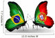 Two Butterflies with Flags Brazil and Portugal Wall Decal