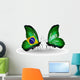 Two Butterflies with Flags Brazil and Saudi Arabia Wall Decal
