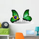 Two Butterflies with Flags Brazil and Saudi Arabia Wall Decal