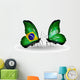 Two Butterflies with Flags Brazil and Saudi Arabia Wall Decal