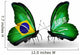 Two Butterflies with Flags Brazil and Saudi Arabia Wall Decal