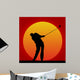 golfer in the sunset 