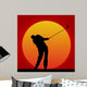 golfer in the sunset 