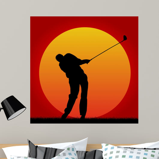 golfer in the sunset 