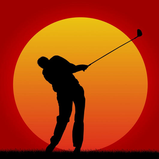 golfer in the sunset 