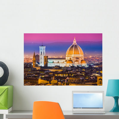 Florence Duomo and Giotto's Wall Mural shown on a wall