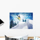 Snowboarder Jump against Sky Wall Decal
