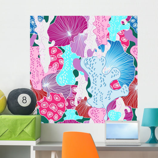 Bright Pattern Coral Wall Decal
