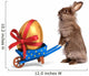 Funny Easter Rabbit with a Blue Wheelbarrow and Golden Egg Wall Decal