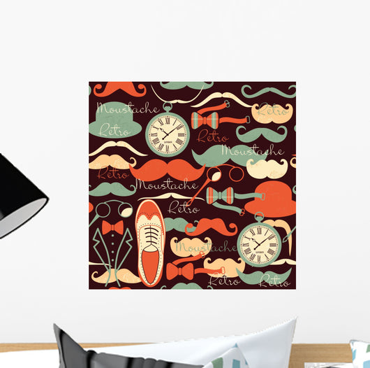 Retro vintage seamless pattern. Wall Mural