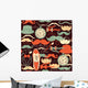 Retro vintage seamless pattern. Wall Mural