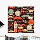 Retro vintage seamless pattern. Wall Mural