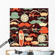 Retro vintage seamless pattern. Wall Mural