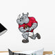 Vector illustration of Cartoon Rugby player Wall Decal