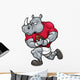 Vector illustration of Cartoon Rugby player Wall Decal