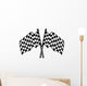 Two Crossed Black and White Checkered Flags Wall Decal