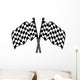 Two Crossed Black and White Checkered Flags Wall Decal
