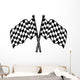 Two Crossed Black and White Checkered Flags Wall Decal