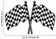 Two Crossed Black and White Checkered Flags Wall Decal