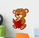 Cute bear reading Wall Decal