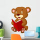Cute bear reading Wall Decal