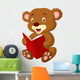 Cute bear reading Wall Decal