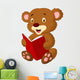 Cute bear reading Wall Decal