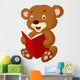 Cute bear reading Wall Decal