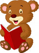 Cute bear reading Wall Decal