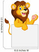 Happy Lion Holding Blank Sign 