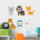 Happy Wild Animals Wall Decal Sticker Set Wall Decal
