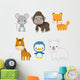 Happy Wild Animals Wall Decal Sticker Set Wall Decal