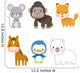 Happy Wild Animals Wall Decal Sticker Set Wall Decal