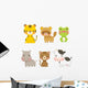 Cute Zoo Animals Wall Decal Sticker Set Wall Decal