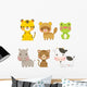 Cute Zoo Animals Wall Decal Sticker Set Wall Decal