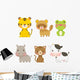 Cute Zoo Animals Wall Decal Sticker Set Wall Decal