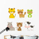 Cute Zoo Animals Wall Decal Sticker Set Wall Decal
