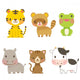 Cute Zoo Animals Wall Decal Sticker Set Wall Decal
