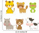 Cute Zoo Animals Wall Decal Sticker Set Wall Decal