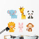 Sweet Zoo Animals Wall Decal Sticker Set Wall Decal