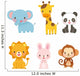 Sweet Zoo Animals Wall Decal Sticker Set Wall Decal